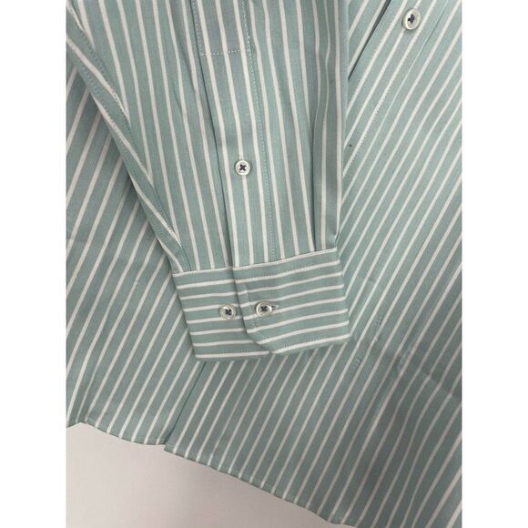 Southern Tide Trim Size Medium Green White Stripe Button Down Long Sleeve Shirt - Picture 4 of 8